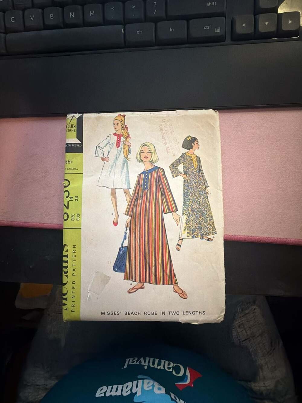 Mccall'S 8230 Beach Robe Size 14 Vintage Sewing Pattern